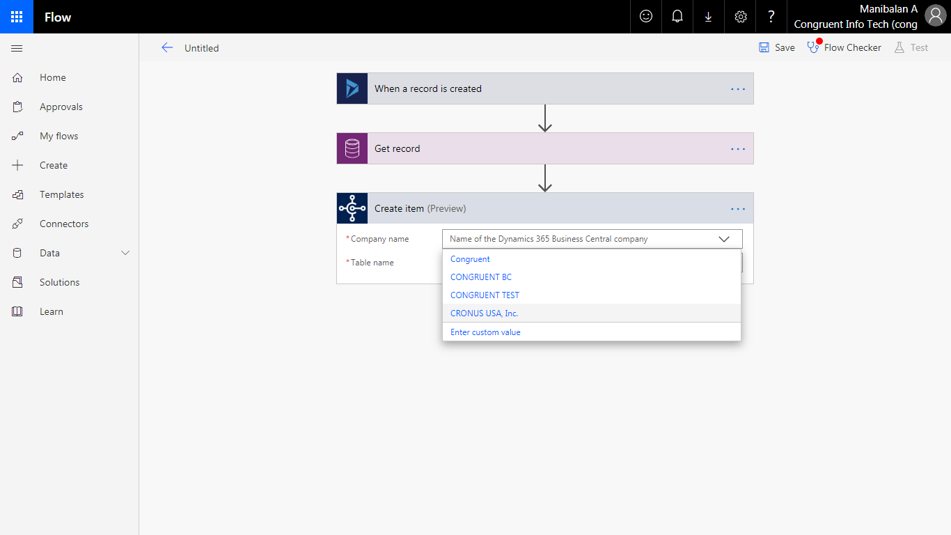 Integrate CRM with Business Central using Microsoft Flow-7