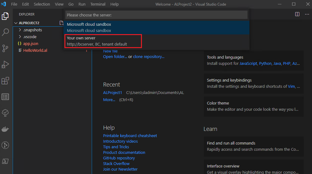 Connecting Visual Studio Code With Business Central On-Premise-3