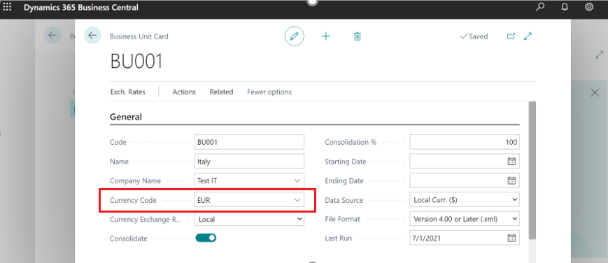 Consolidate Companies With Different Currencies In Business Central-4