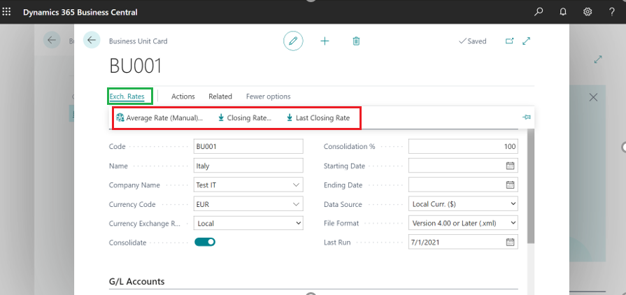 Consolidate Companies With Different Currencies In Business Central-5