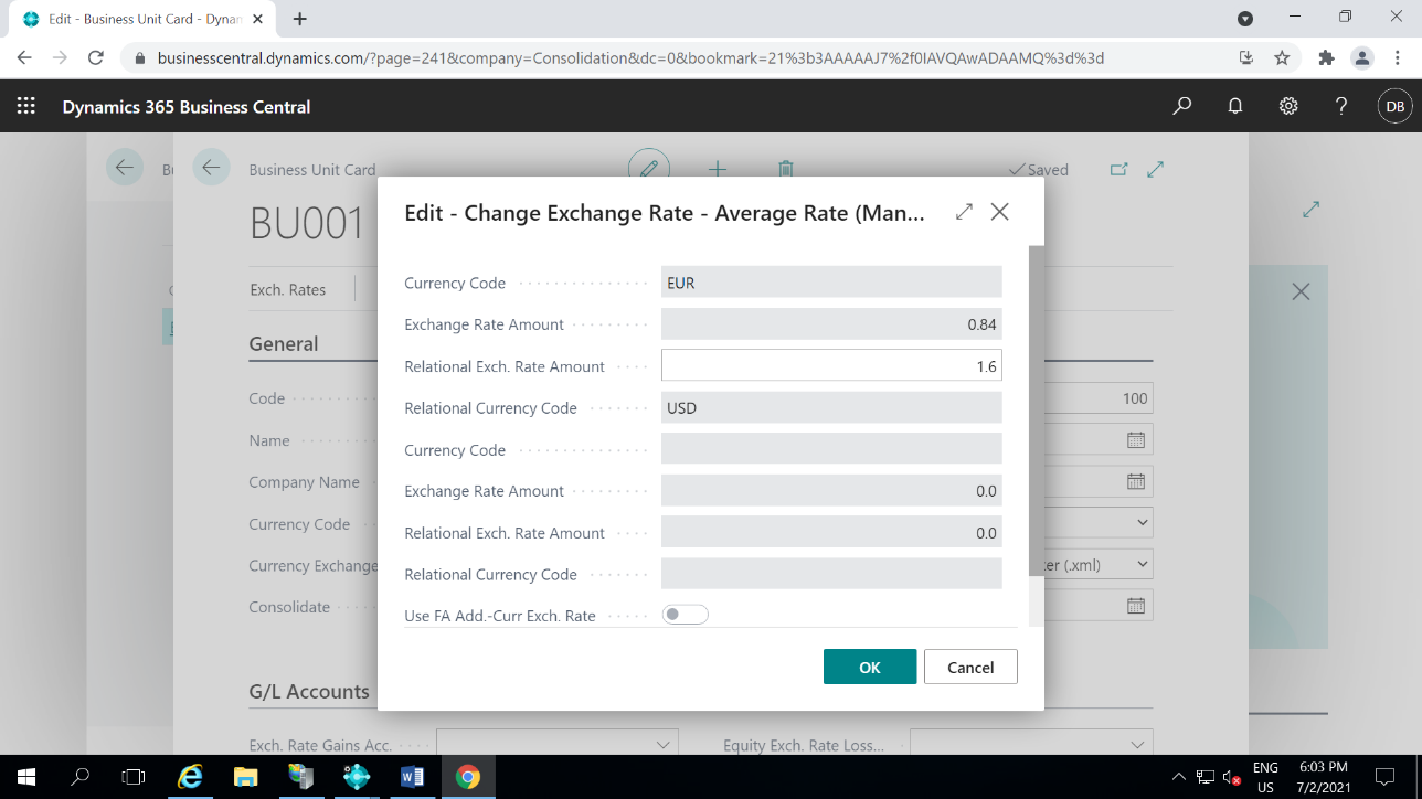 Consolidate Companies With Different Currencies In Business Central-6