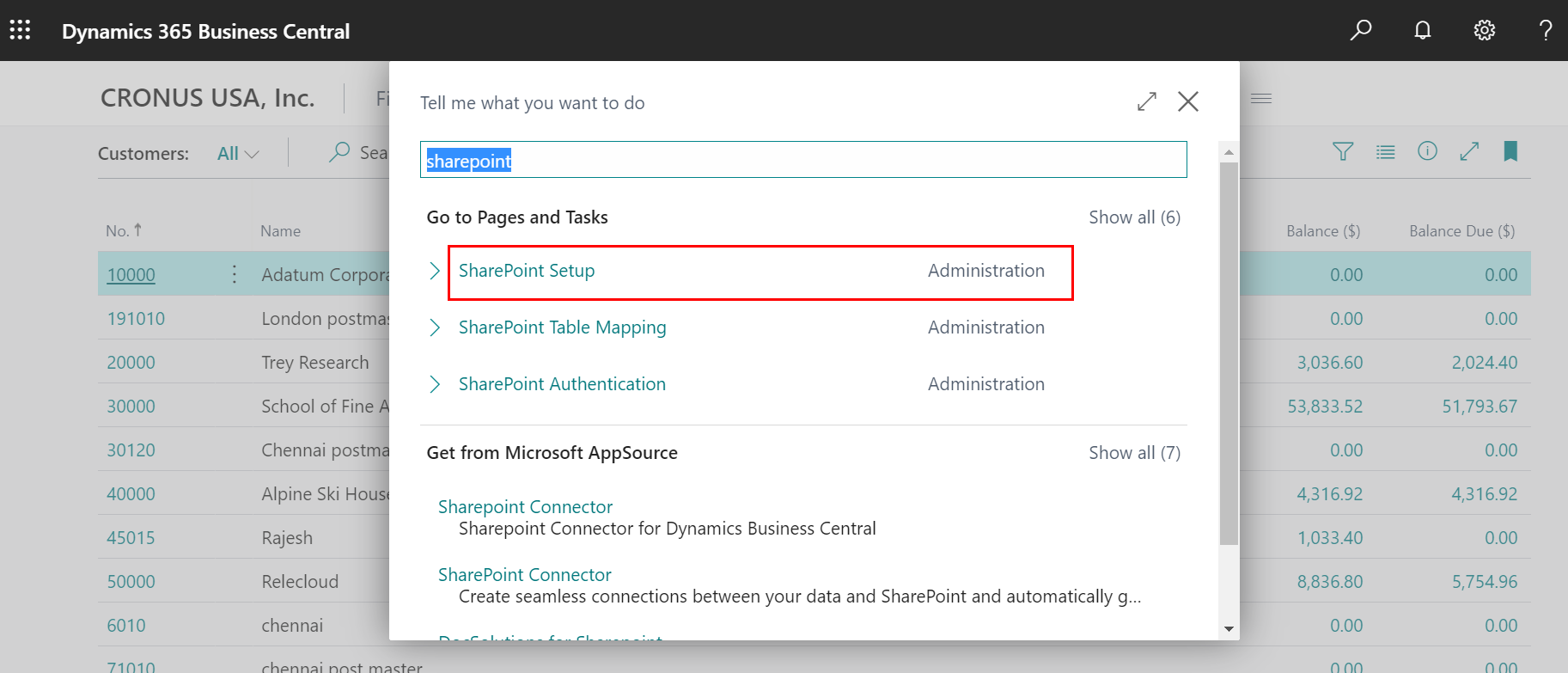 SharePoint Integration with Business central-14