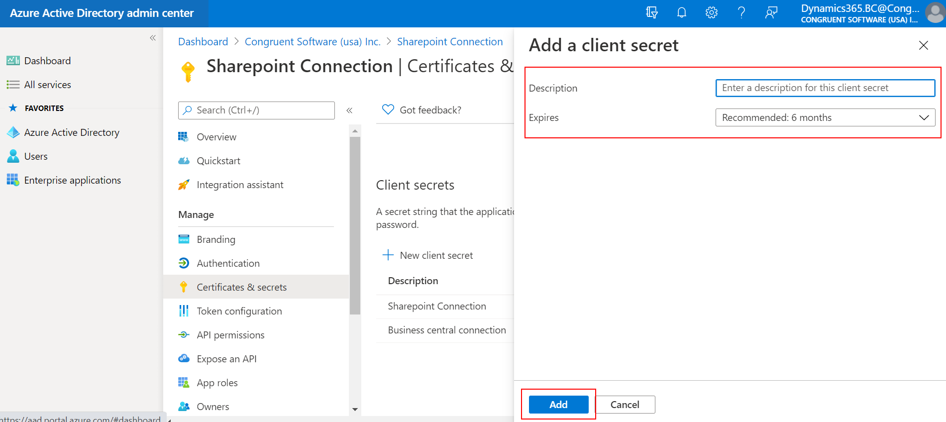 SharePoint Integration with Business central-11
