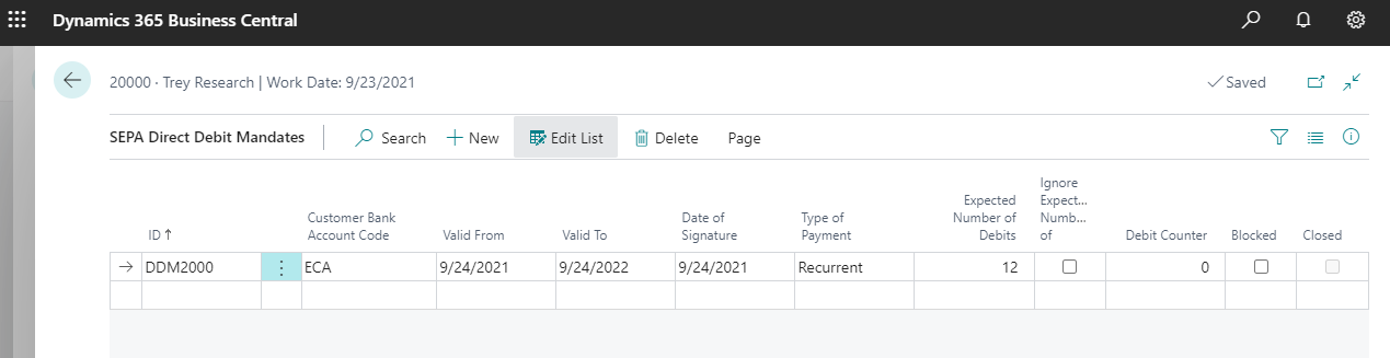 Implementing Direct Debit Collection in Business Central-7