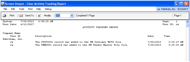 Activity Tracking In Dynamics GP-4