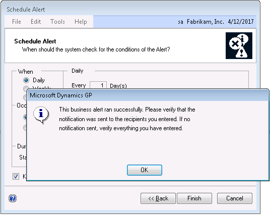 Business Alerts In Dynamics GP-10
