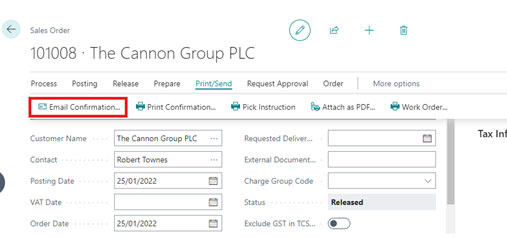 A screenshot of a 'Email Confirmation' record highlighted in a red rectangular box.