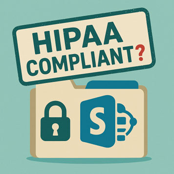 SharePoint HIPAA compliance image with lock and file folder